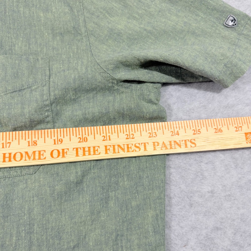 Kuhl‎ Mens XL Short Sleeve Button Down Shirt Olive Green Hemp Tencel 7486 - Picture 5 of 10
